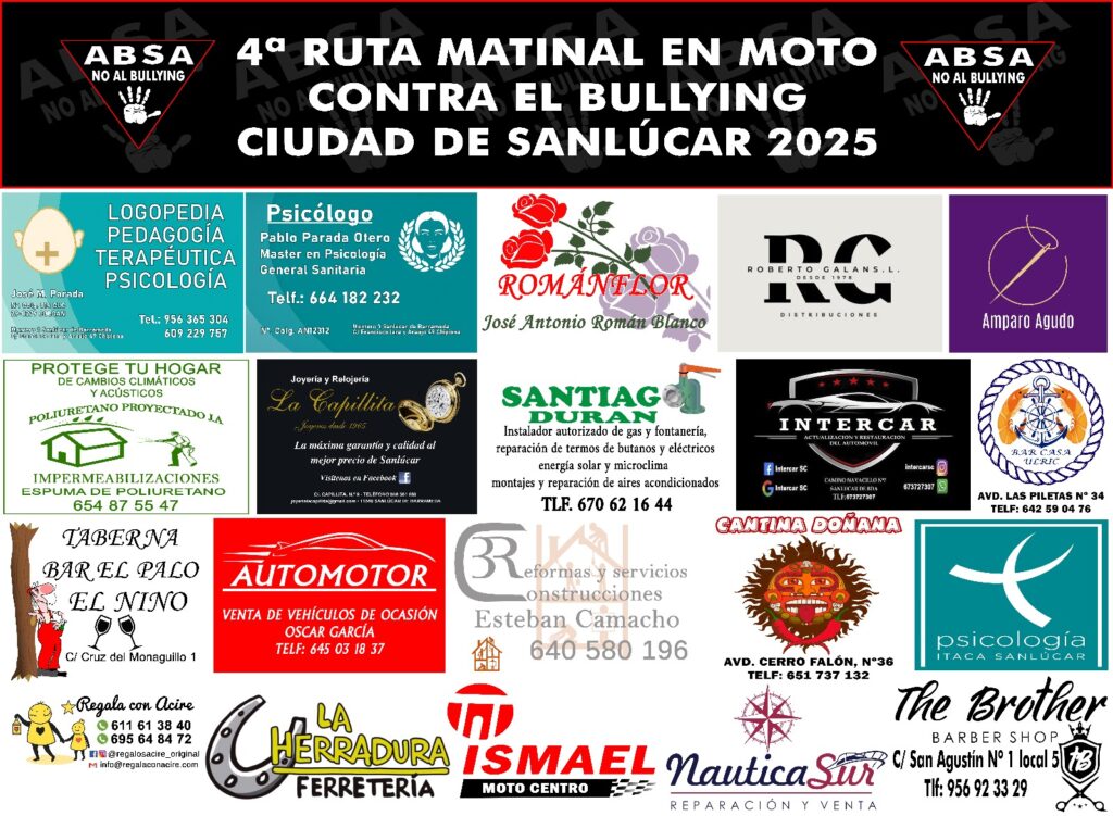 Patrocinadores de la IV Ruta Motera contra el Bullying 2025