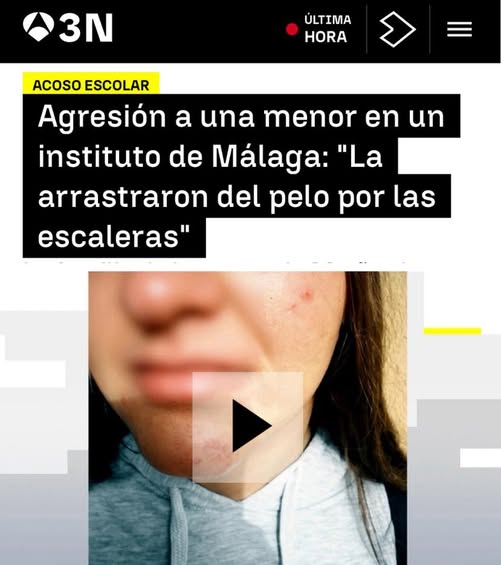 Niña víctima de acoso escolar en el colegio